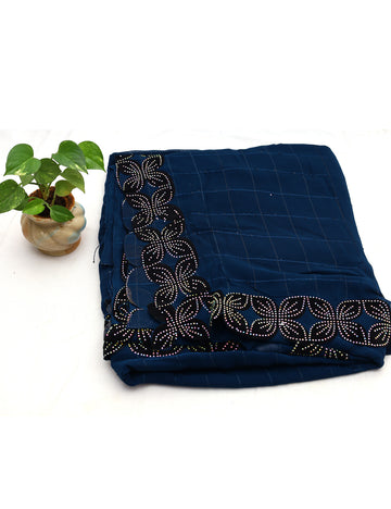 Navy Blue Fancy Georgette Sarees