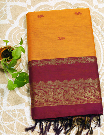 Yellow With Red Kalyani Cotton Sarees