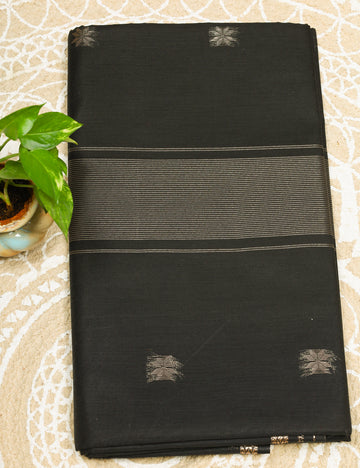 Black Makeshwari Silk Cotton Sarees