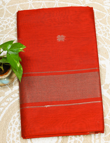 Red Makeshwari Silk Cotton Sarees