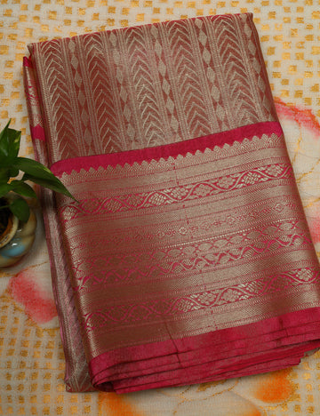 Pink Banarasi Tissue Silk Sarees