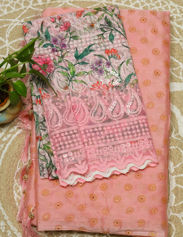 Pink Fancy Chiffon Sarees