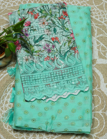 Green Fancy Chiffon Sarees