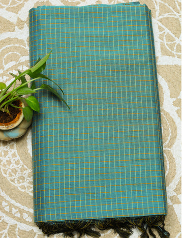 Gray Muthukattam Checked Cotton Sarees