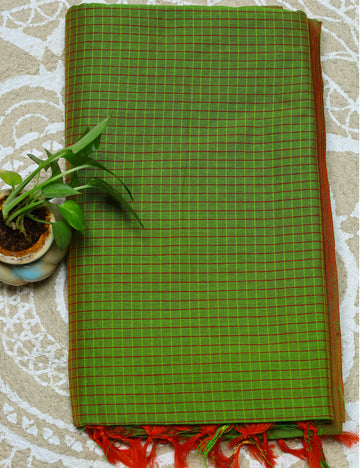 Leaf Green Muthukattam Cotton Sarees