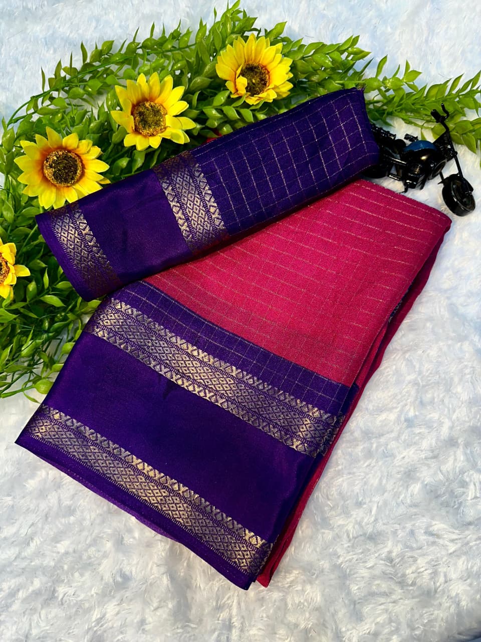 Premium Mysore Silk Checked Sarees