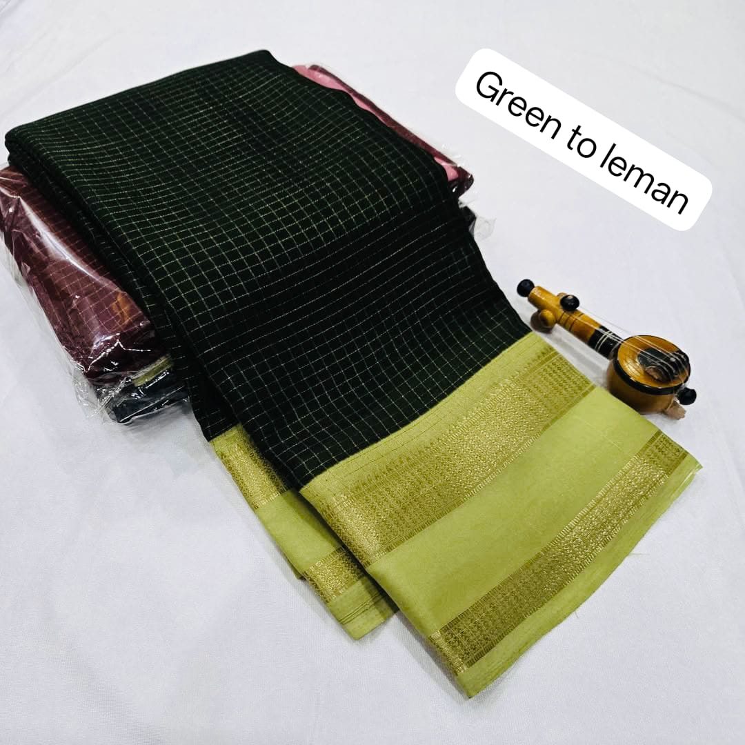 Premium Mysore Silk Checked Sarees