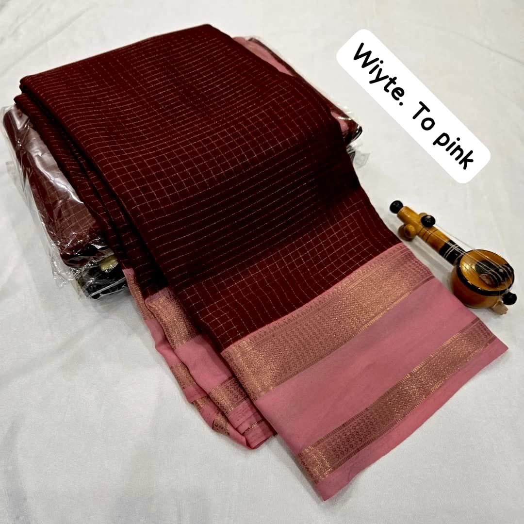 Premium Mysore Silk Checked Sarees