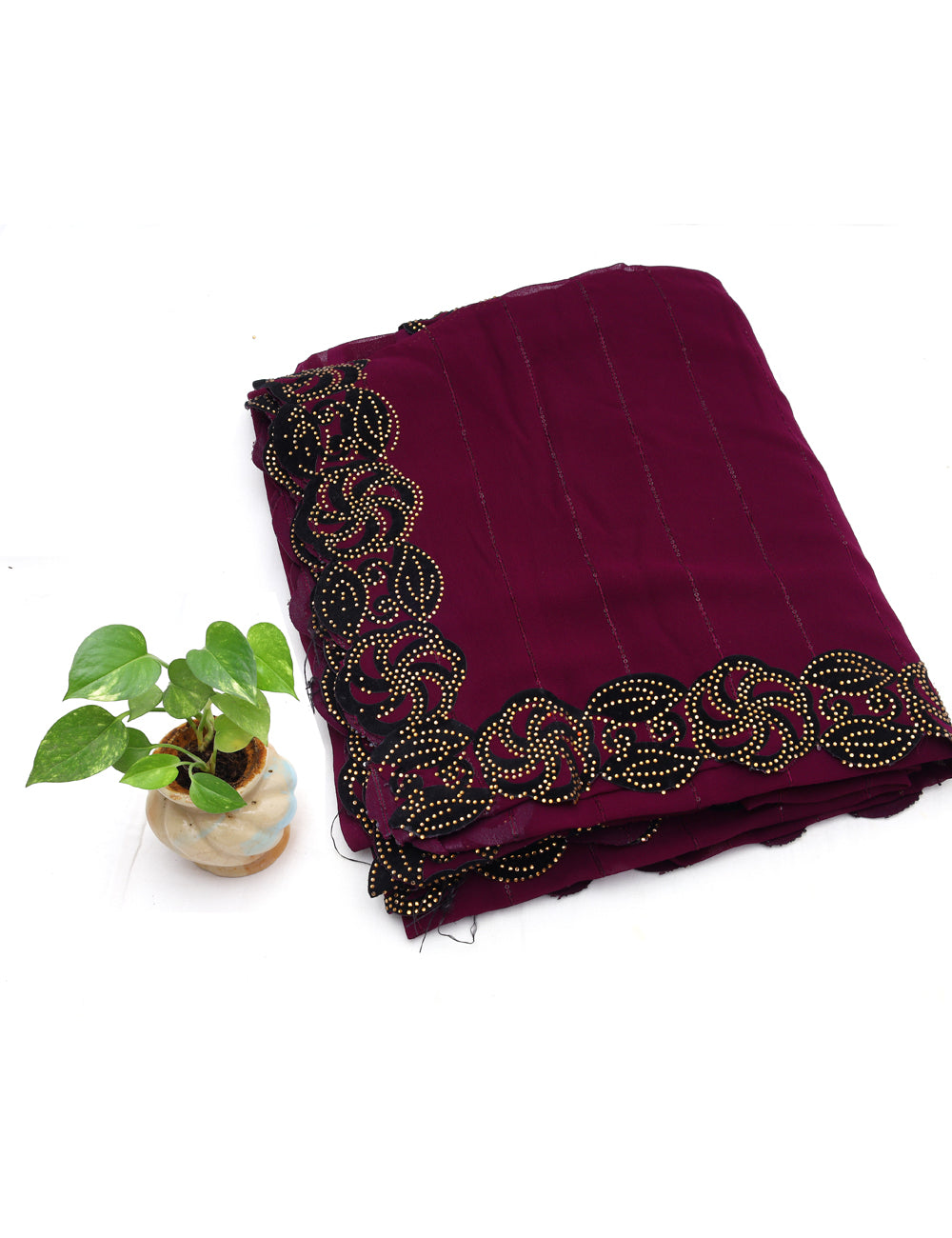 Wine Fancy Georgette Sarees
