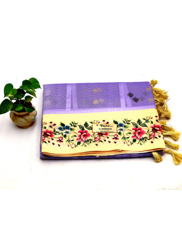 Purple Fancy Linen Silk Sarees