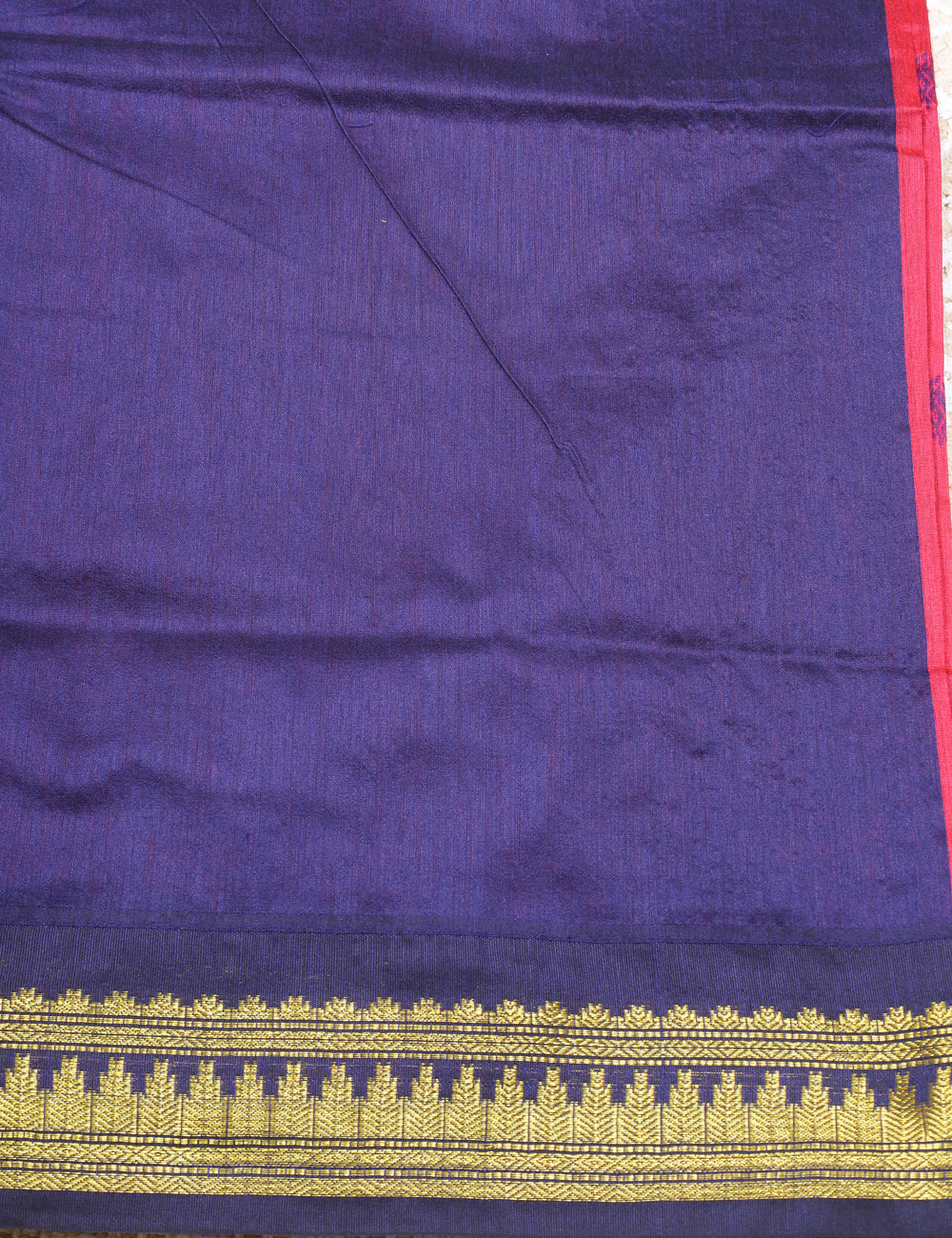 Rani Pink With Blue Kalyani Cotton Sarees