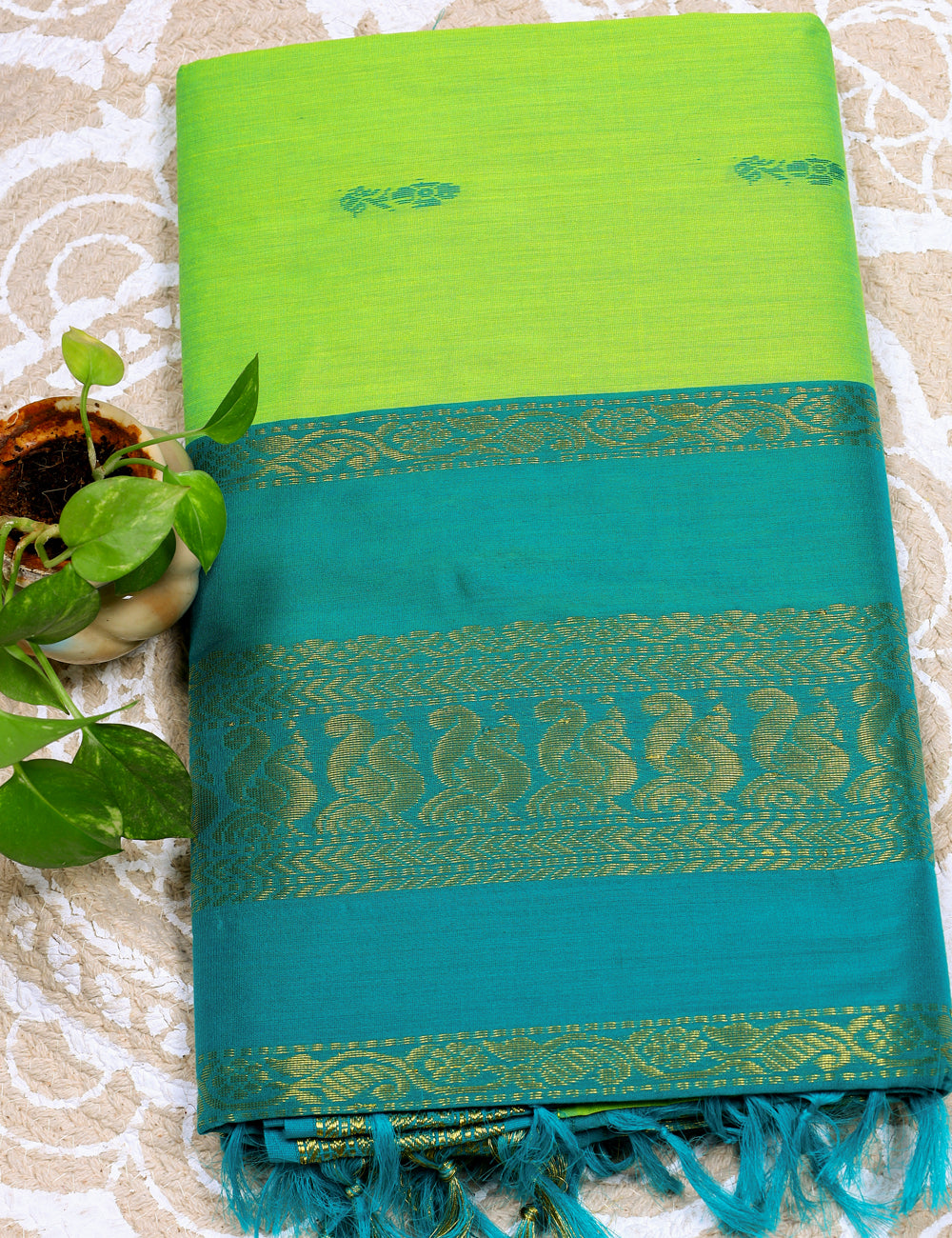 Green Kalyani Cotton Sarees