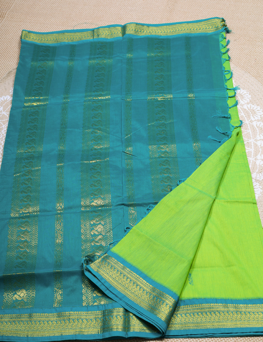 Green Kalyani Cotton Sarees