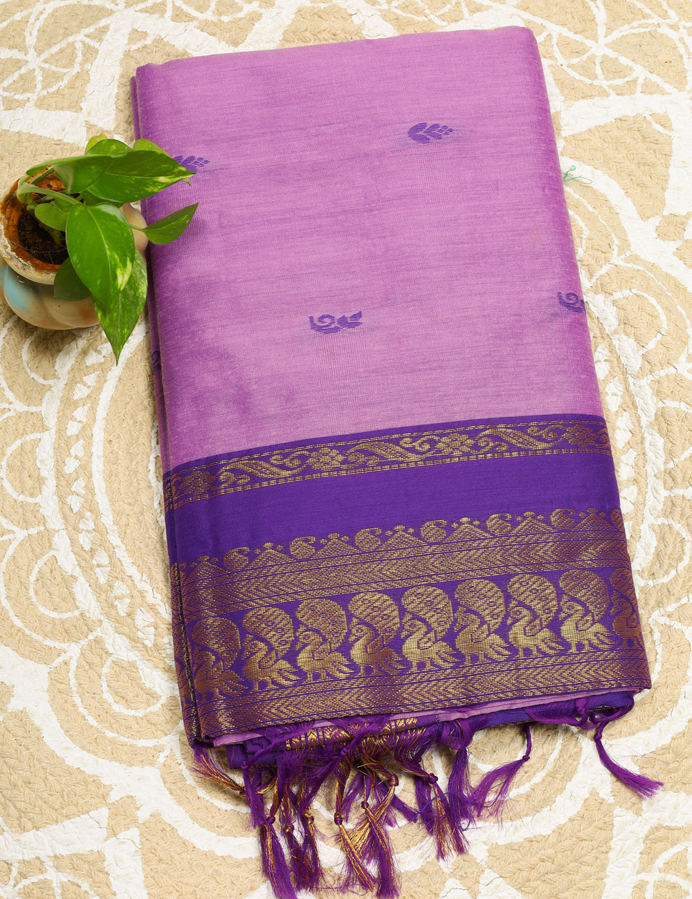 Purple With Blue Kalyani Cotton Sarees