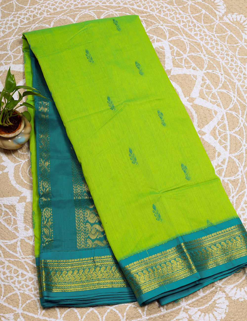 Green Kalyani Cotton Sarees