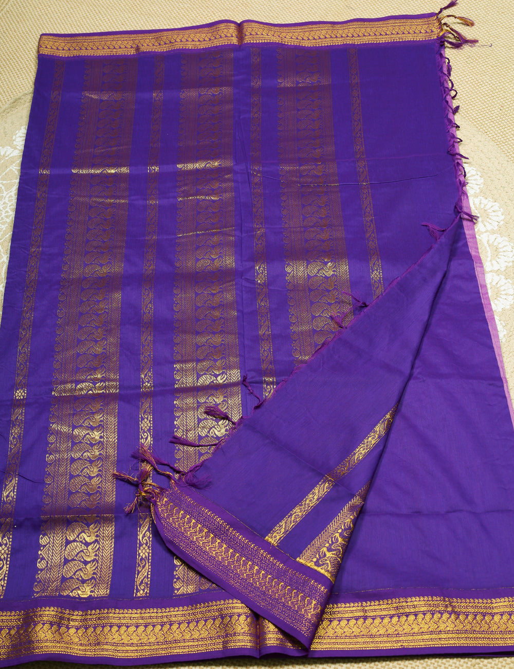 Purple With Blue Kalyani Cotton Sarees