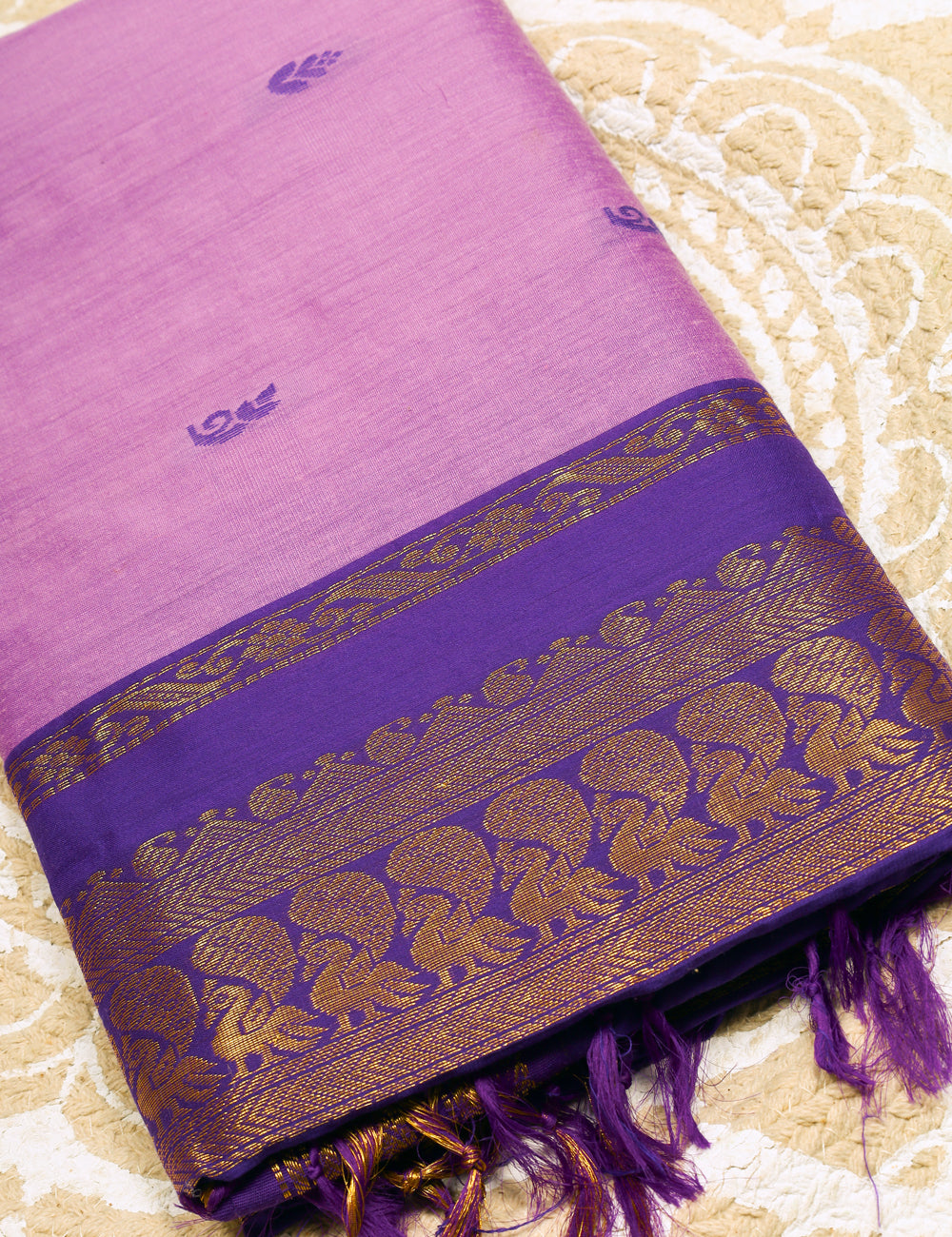 Purple With Blue Kalyani Cotton Sarees