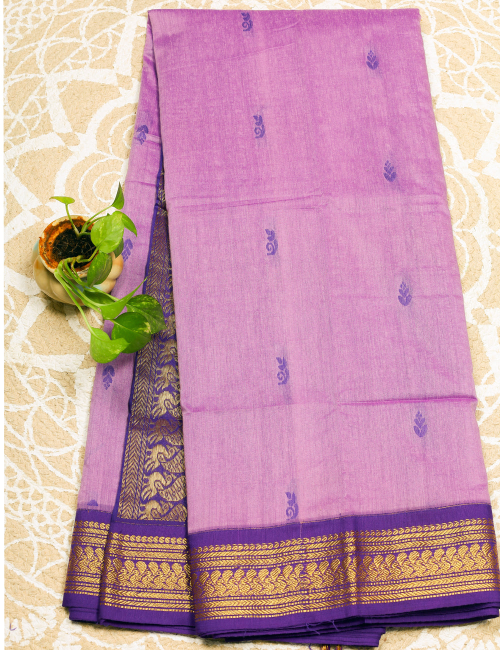 Purple With Blue Kalyani Cotton Sarees
