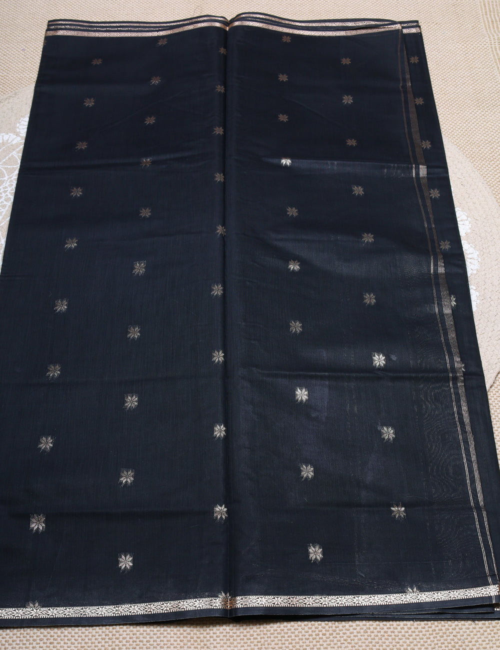Black Makeshwari Silk Cotton Sarees