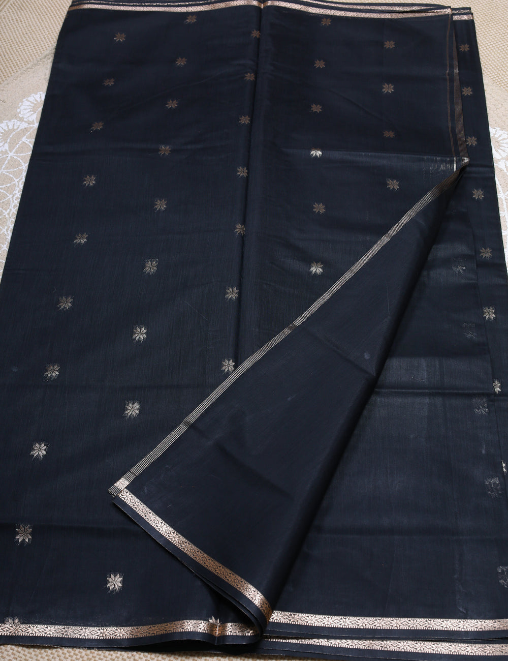 Black Makeshwari Silk Cotton Sarees
