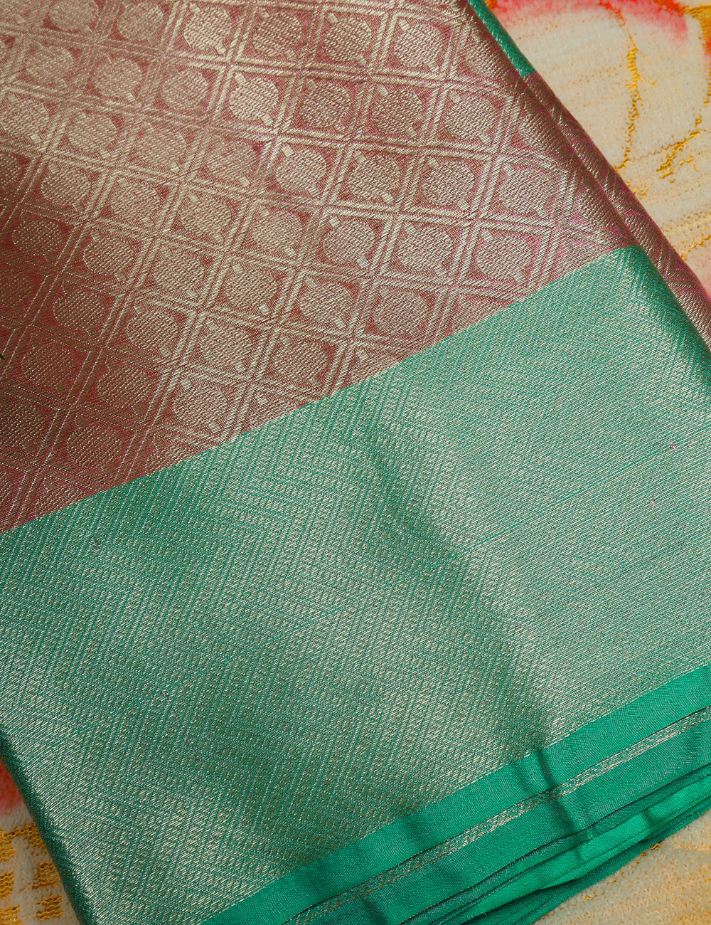 Pink With Ramar Blue Banarasi Tissue Silk Sarees