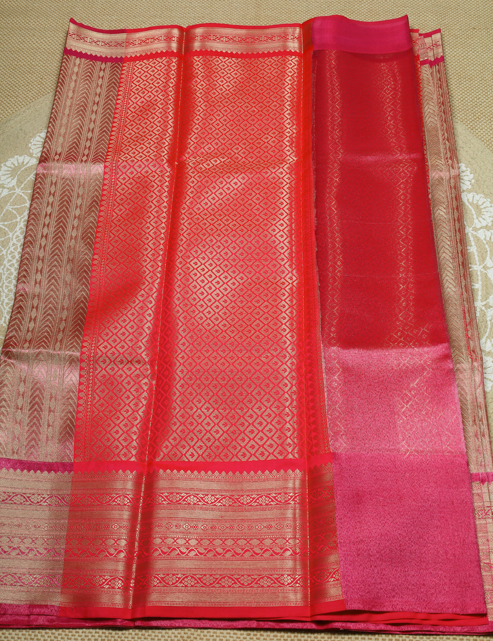 Pink Banarasi Tissue Silk Sarees