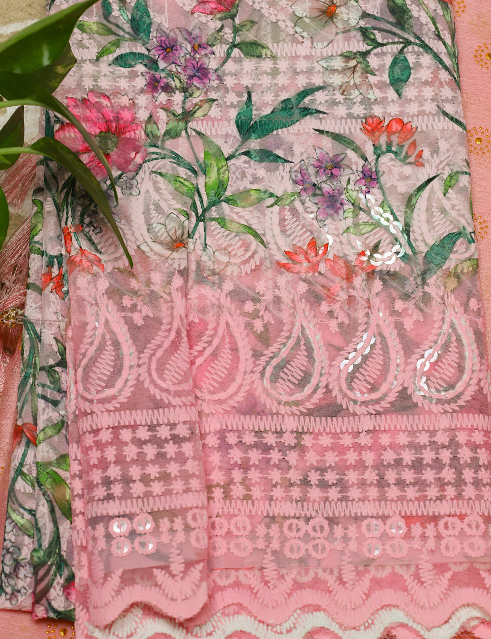 Pink Fancy Chiffon Sarees