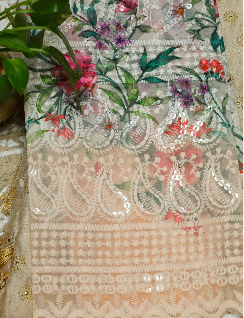 Sandel Fancy Chiffon Sarees