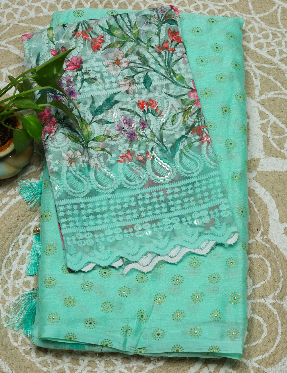 Green Fancy Chiffon Sarees