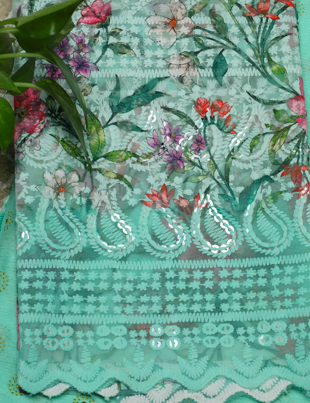Green Fancy Chiffon Sarees