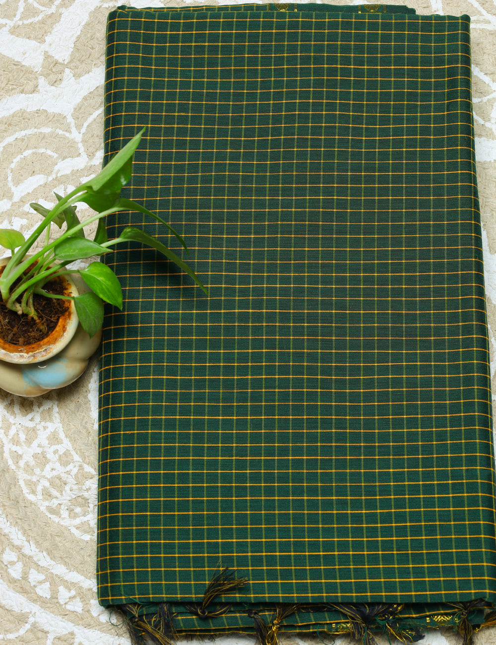 Bottle Green Muthukattam Cotton Sarees