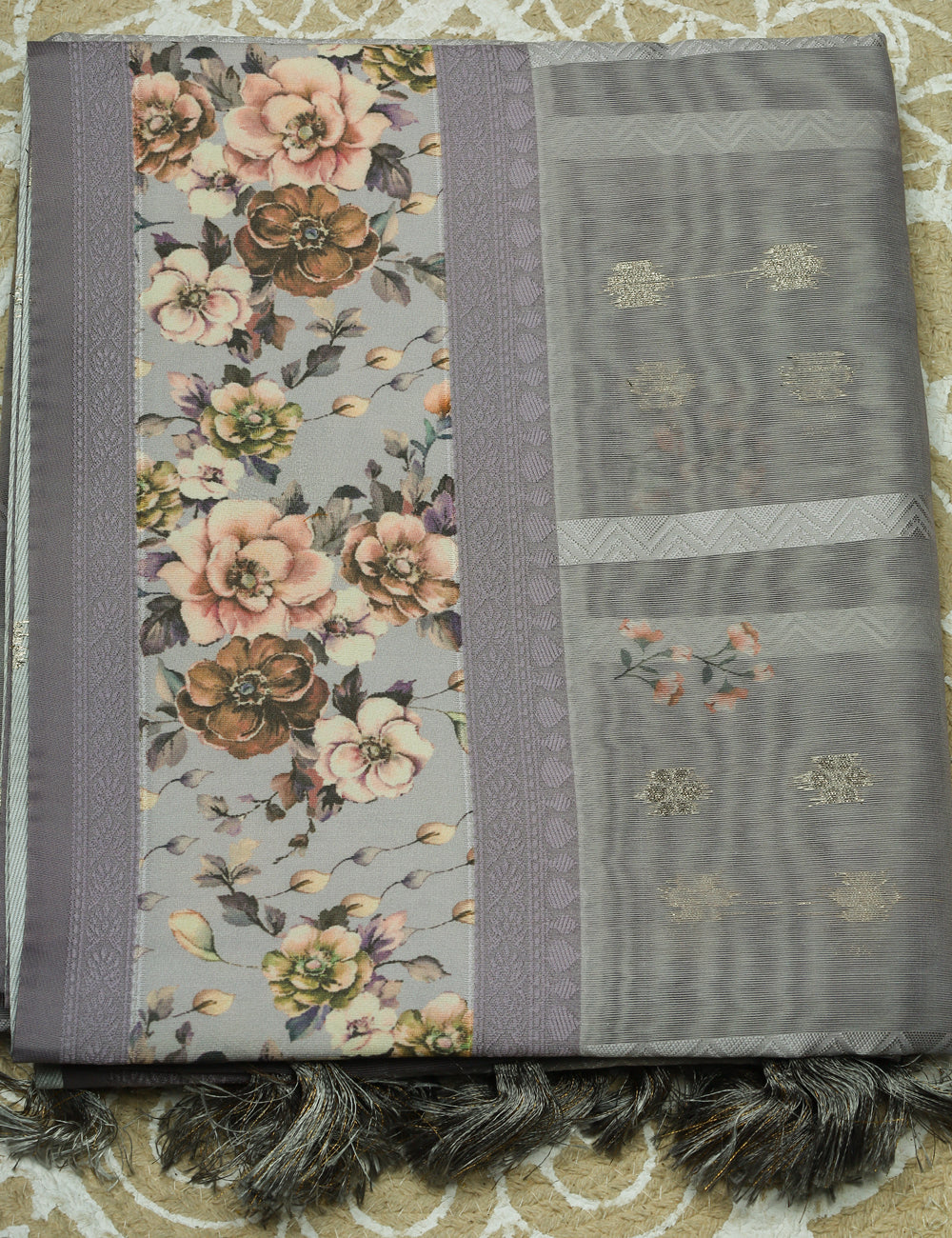 Gray Fancy Linen Silk Sarees