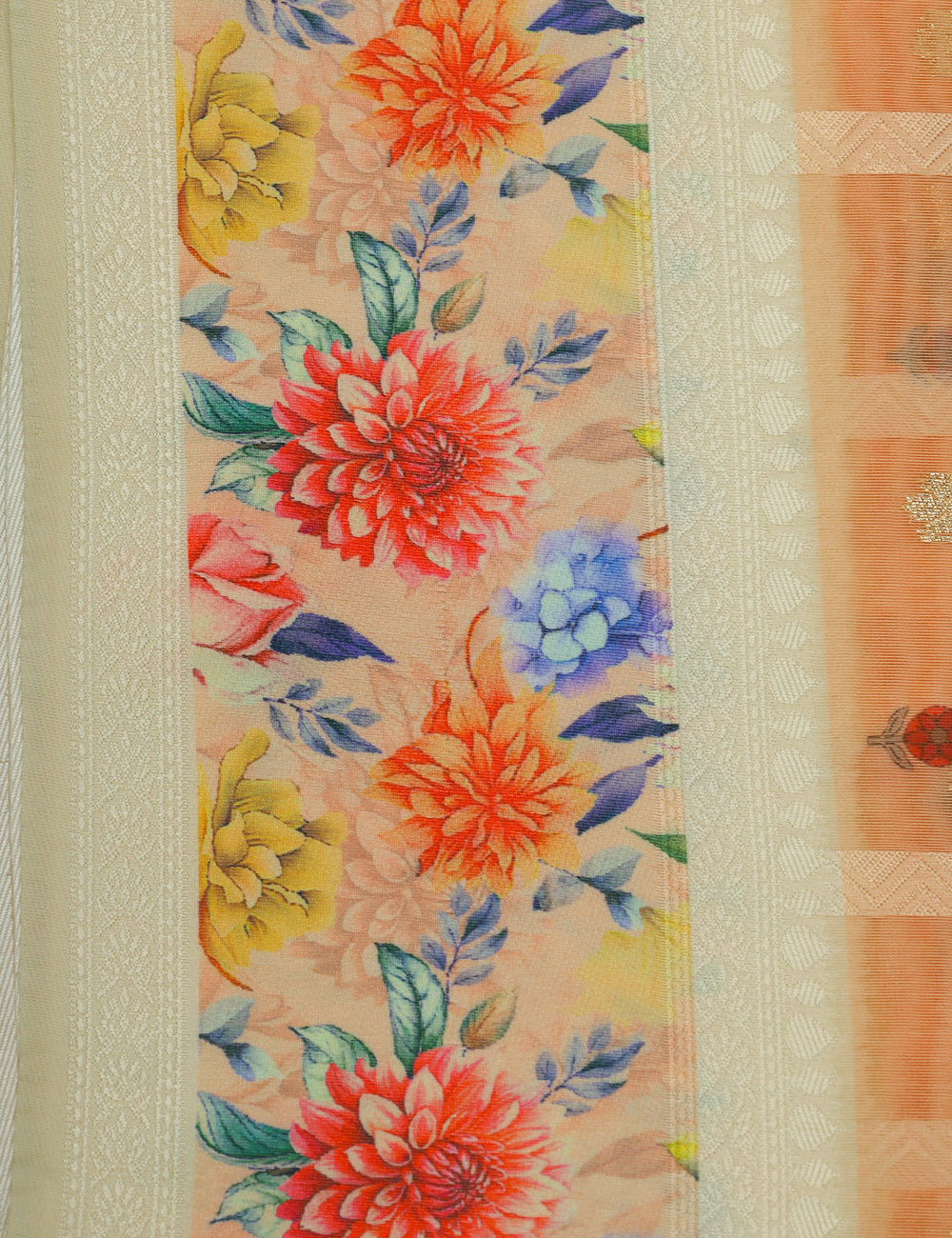 Orange Fancy Linen Silk Sarees