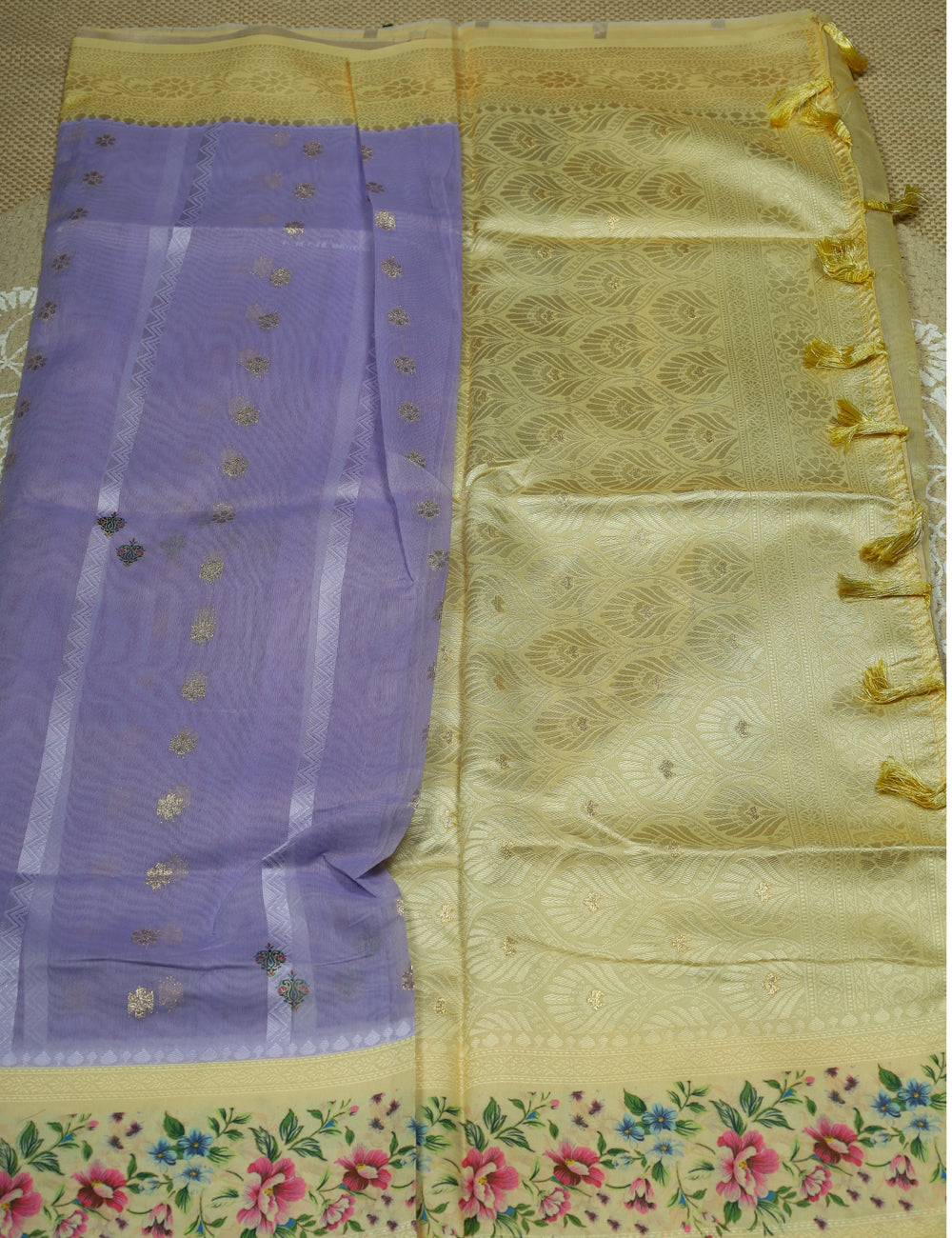 Purple Fancy Linen Silk Sarees