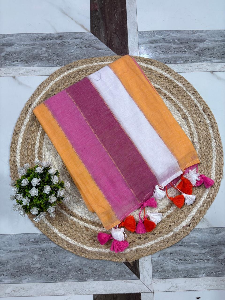 Premium Linen Cotton Sarees