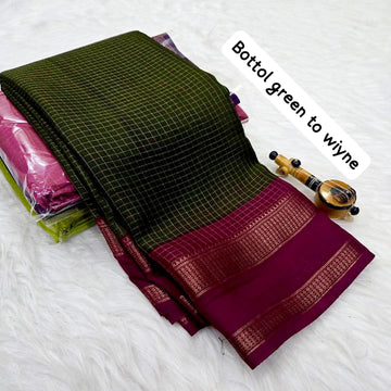 Premium Mysore Silk Checked Sarees